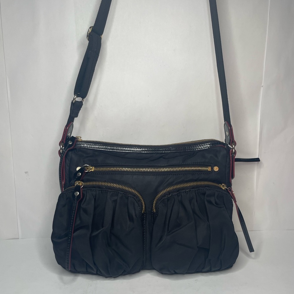 MZ Wallace Mia Paige Bedford Black Messenger Shoulder Bag - Picture 1 of 12